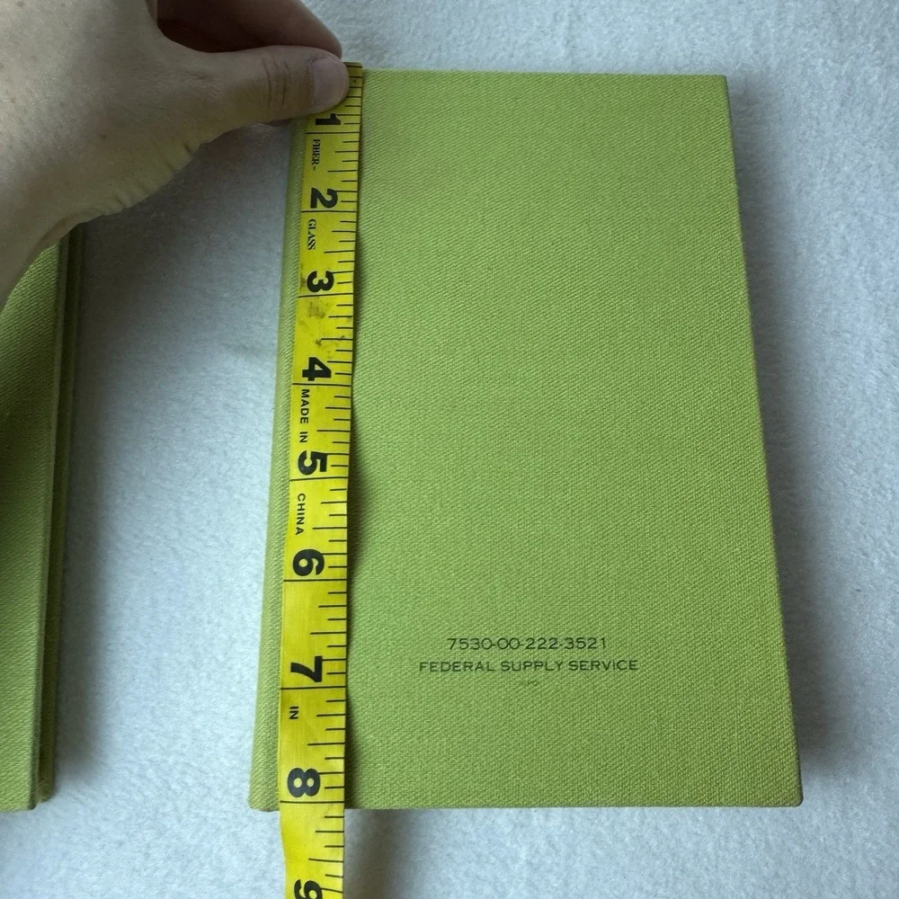 Lot Of 2 Vintage Record Log Book Military Federal Supply Record Journal Green